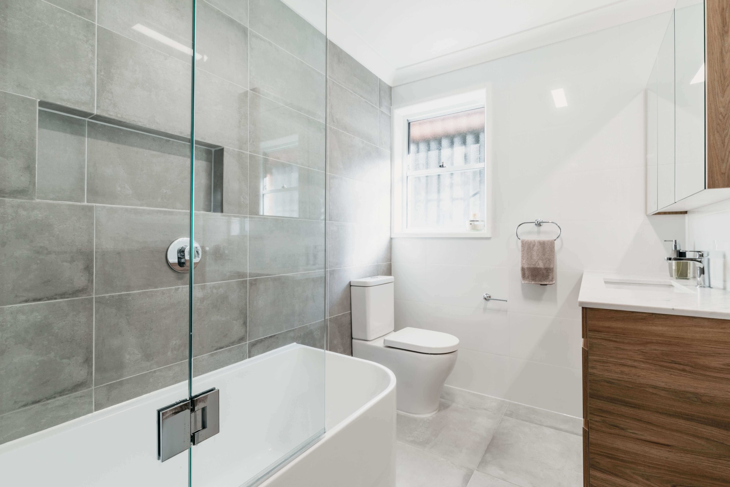 Custom-designed bathroom renovation in a Sydney apartment